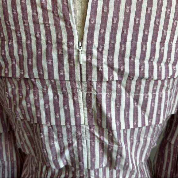 Anna Mason UK Sz 12 US Sz 8 Blouse Striped Ruffles - Picture 8 of 16